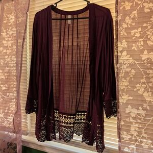 Xhilaration Plum Striped Cardigan